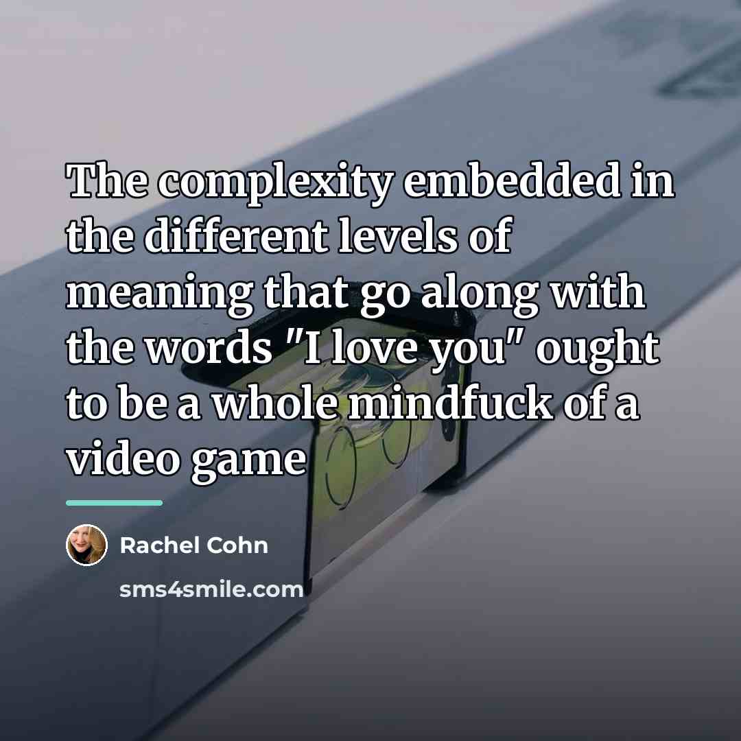 “The complexity embedded in the different levels of meaning that…” quote by Rachel Cohn