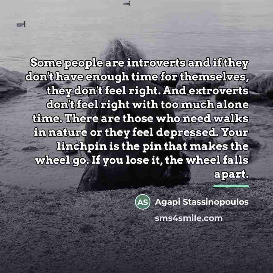 “Some people are introverts and if they don't have enough…” quote by Agapi Stassinopoulos