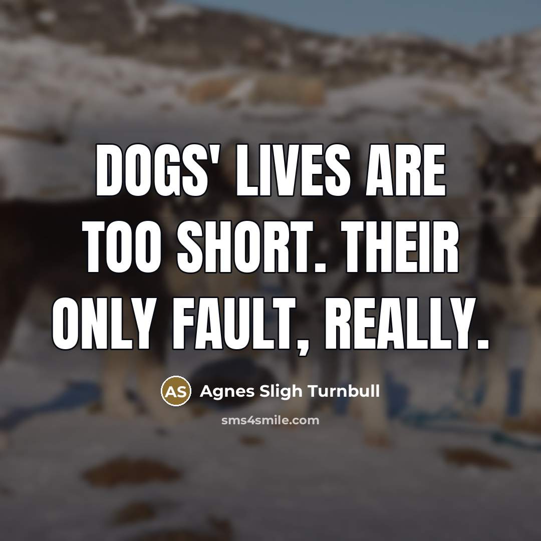 “Dogs' lives are too short. Their only fault, really.…” quote by Agnes Sligh Turnbull