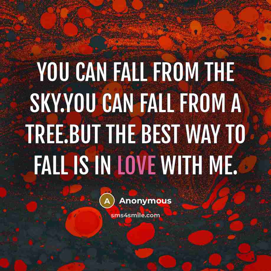 “You can fall from the sky.you can fall from a…” quote by Anonymous