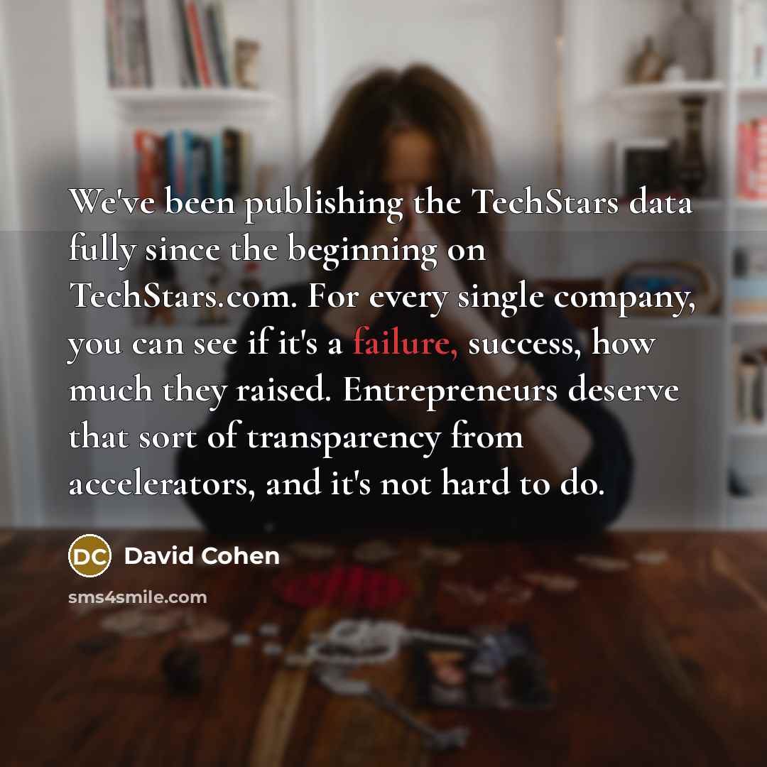 “We've been publishing the TechStars data fully since the beginning…” quote by David Cohen
