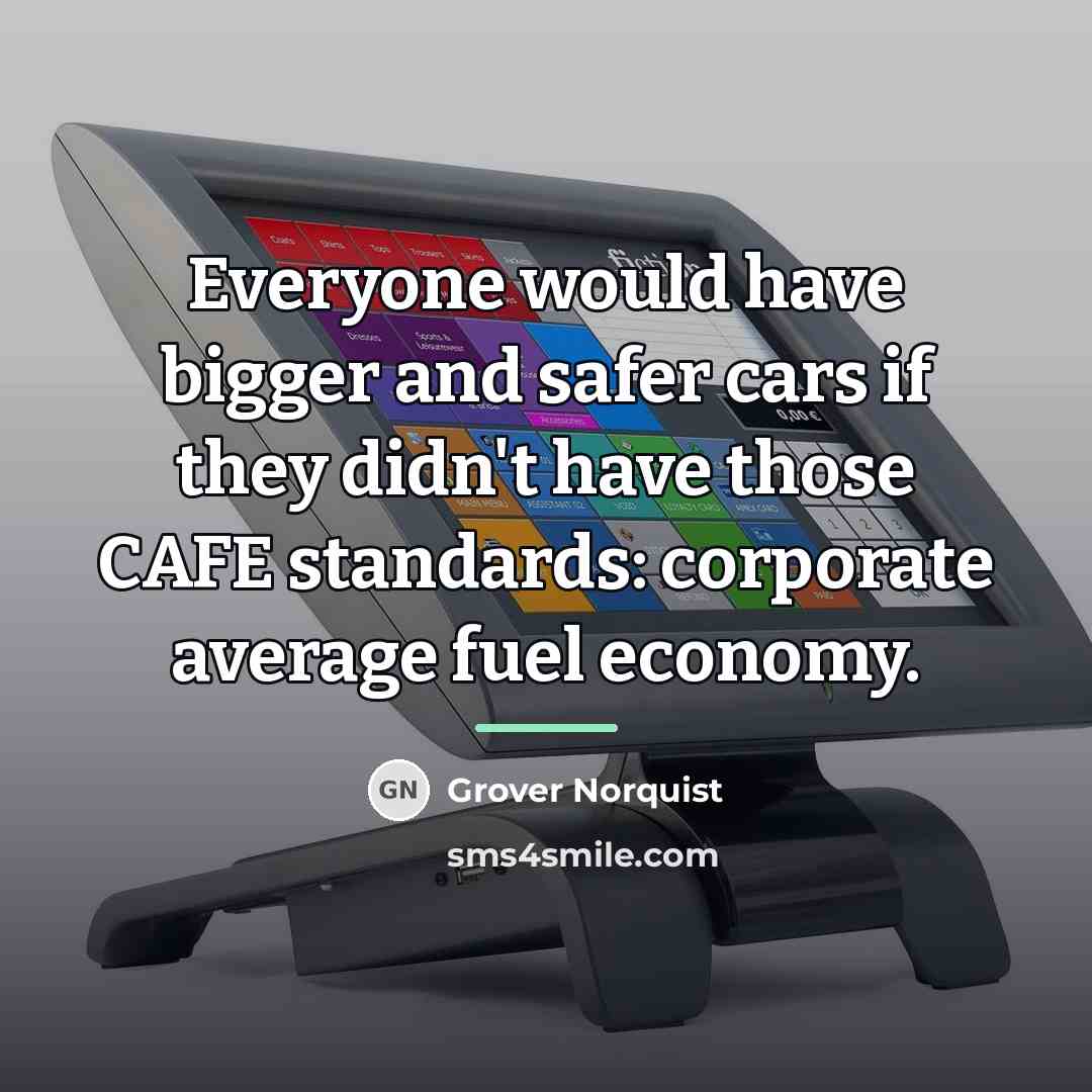 “Everyone would have bigger and safer cars if they didn't…” quote by Grover Norquist
