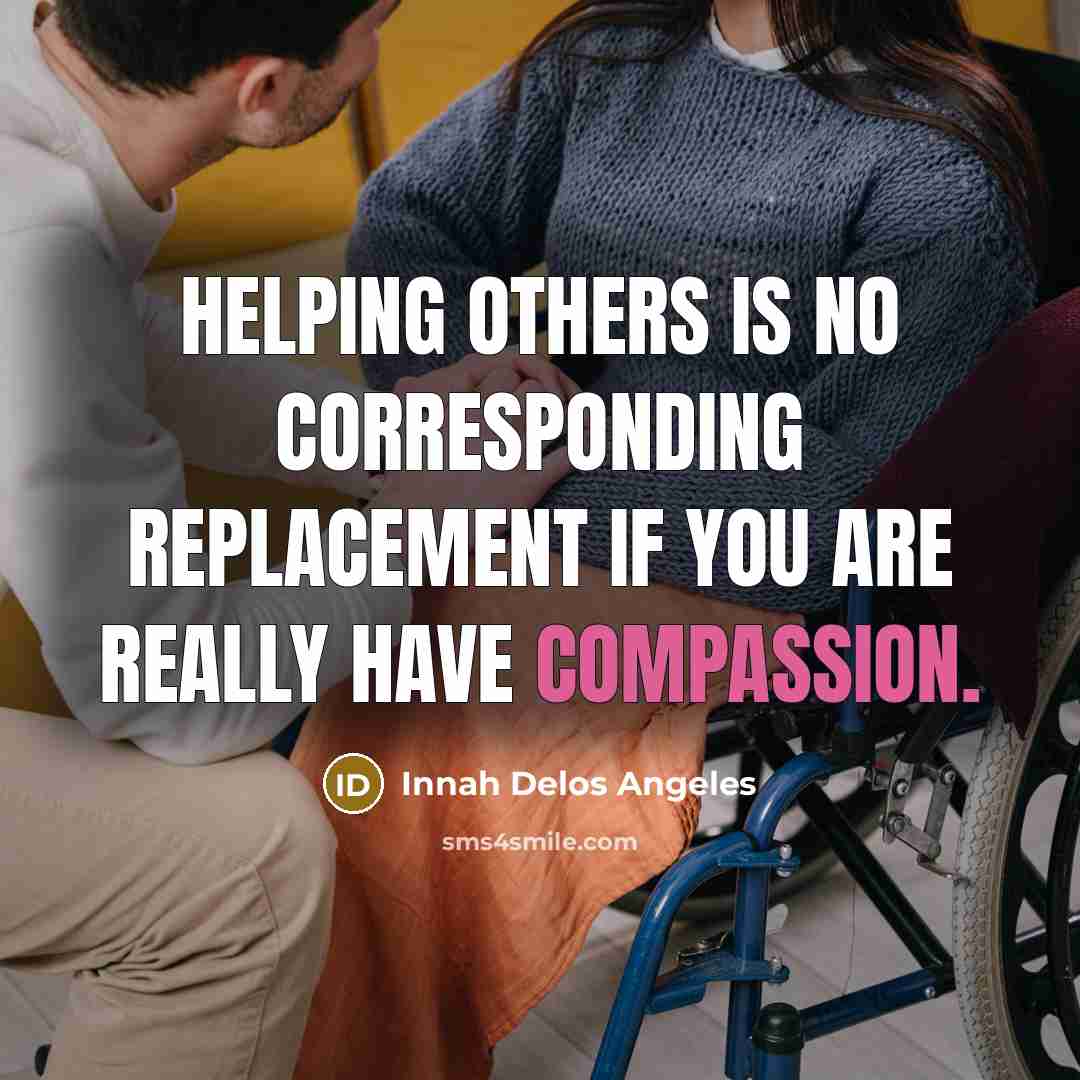 “Helping others is no corresponding replacement if you are really…” quote by Innah Delos Angeles
