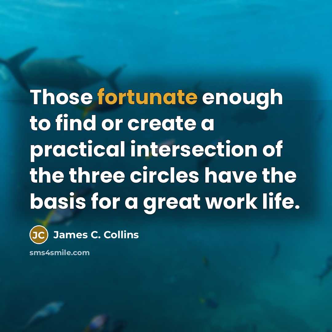 “Those fortunate enough to find or create a practical intersection…” quote by James C. Collins