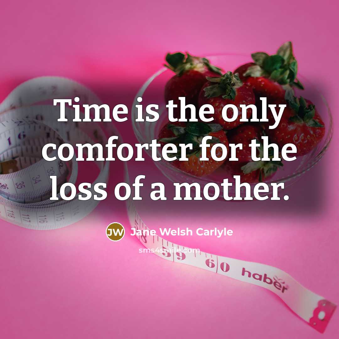 “Time is the only comforter for the loss of a…” quote by Jane Welsh Carlyle