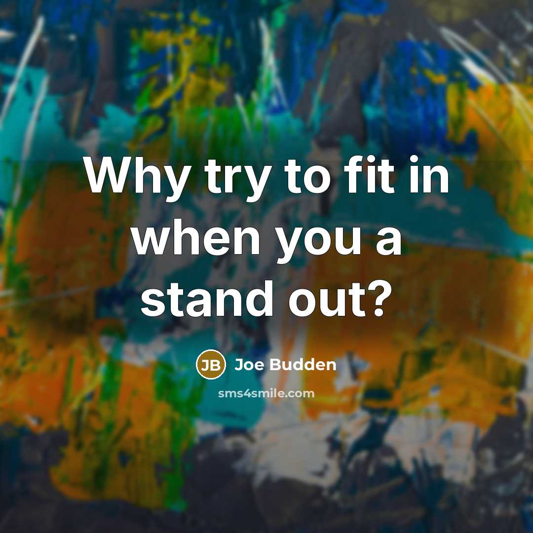 “Why try to fit in when you a stand out?…” quote by Joe Budden