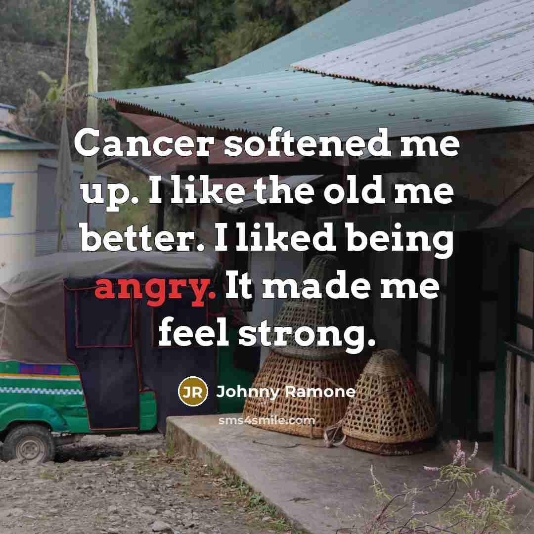 “Cancer softened me up. I like the old me better.…” quote by Johnny Ramone