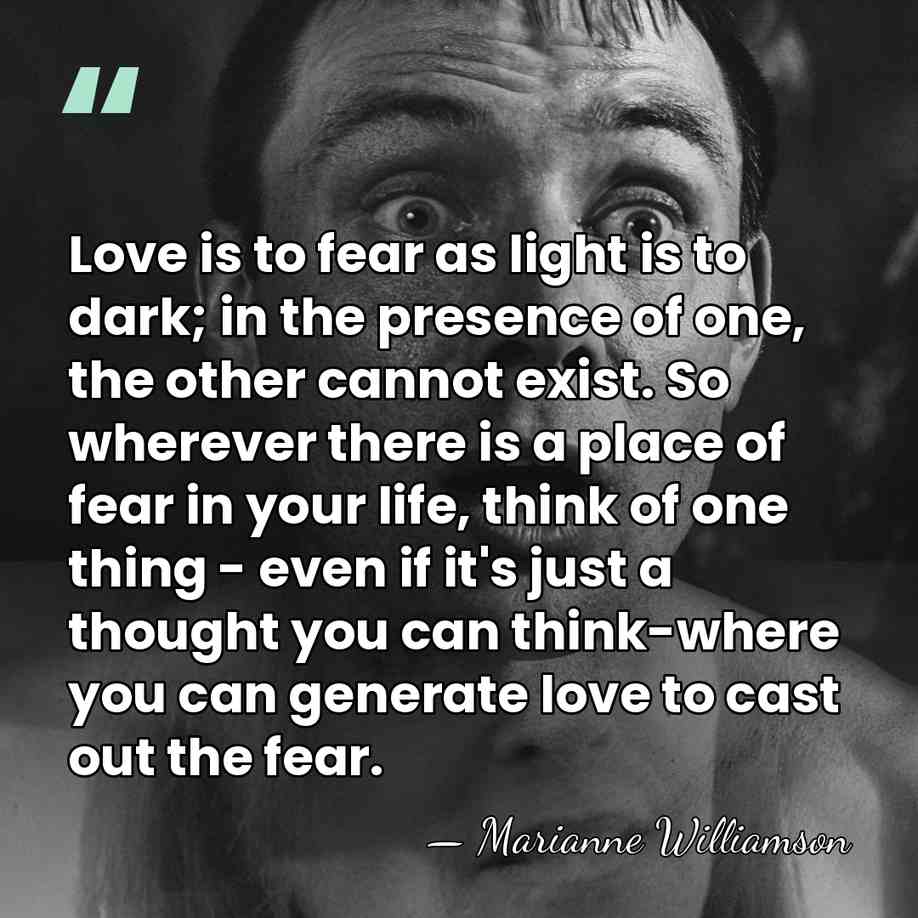Love is to fear as light is to dark; in the presence&hellip; - Marianne Williamson