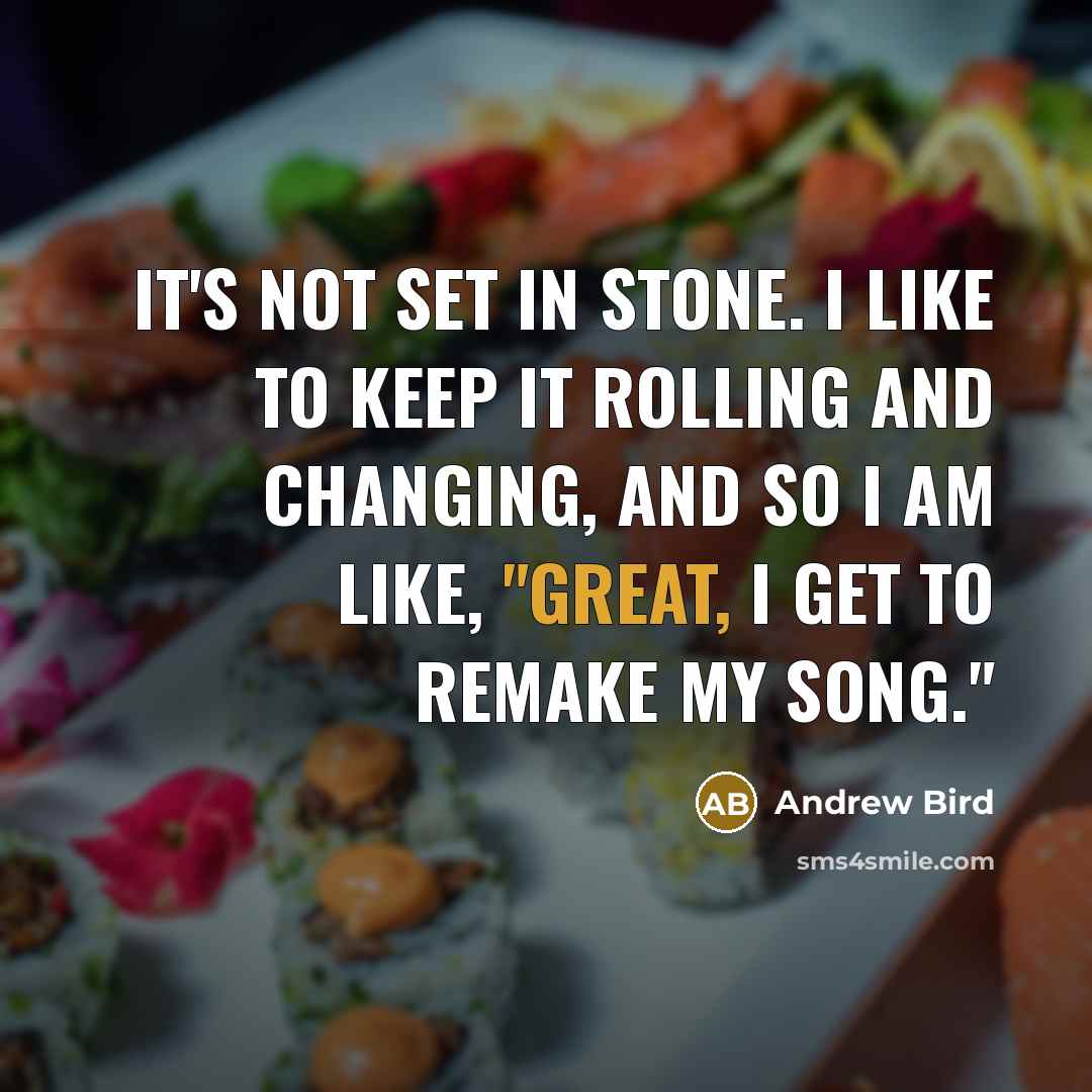 “It's not set in stone. I like to keep it…” quote by Andrew Bird