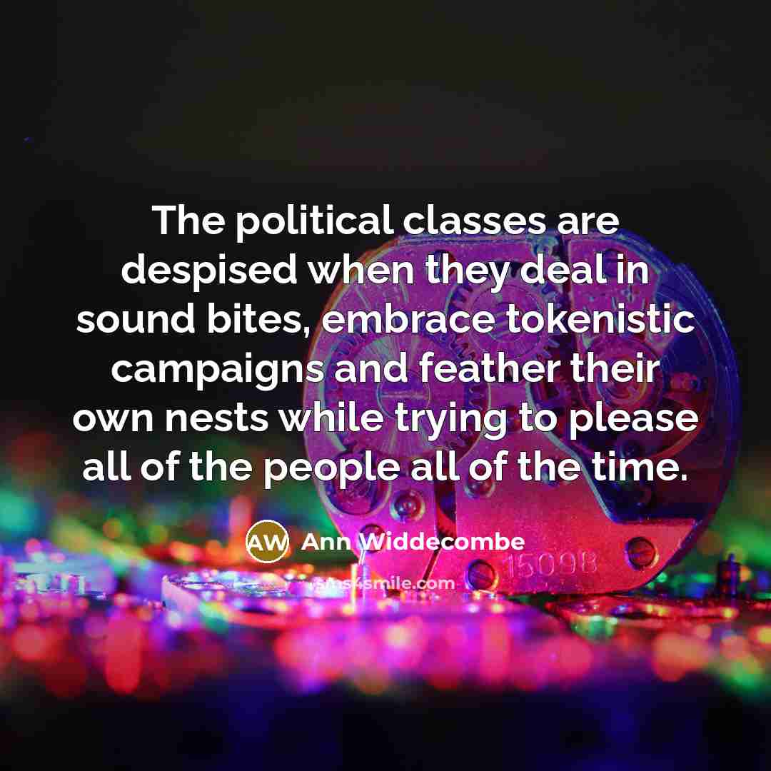 “The political classes are despised when they deal in sound…” quote by Ann Widdecombe