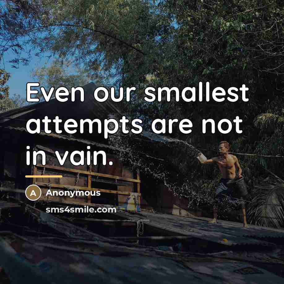 “Even our smallest attempts are not in vain.…” quote by Anonymous