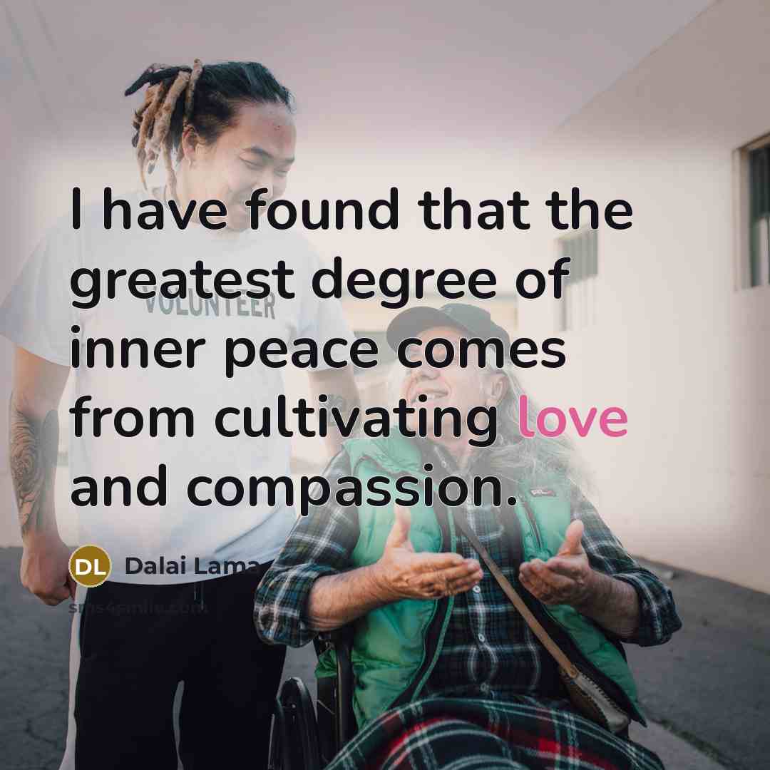 “I have found that the greatest degree of inner peace…” quote by Dalai Lama