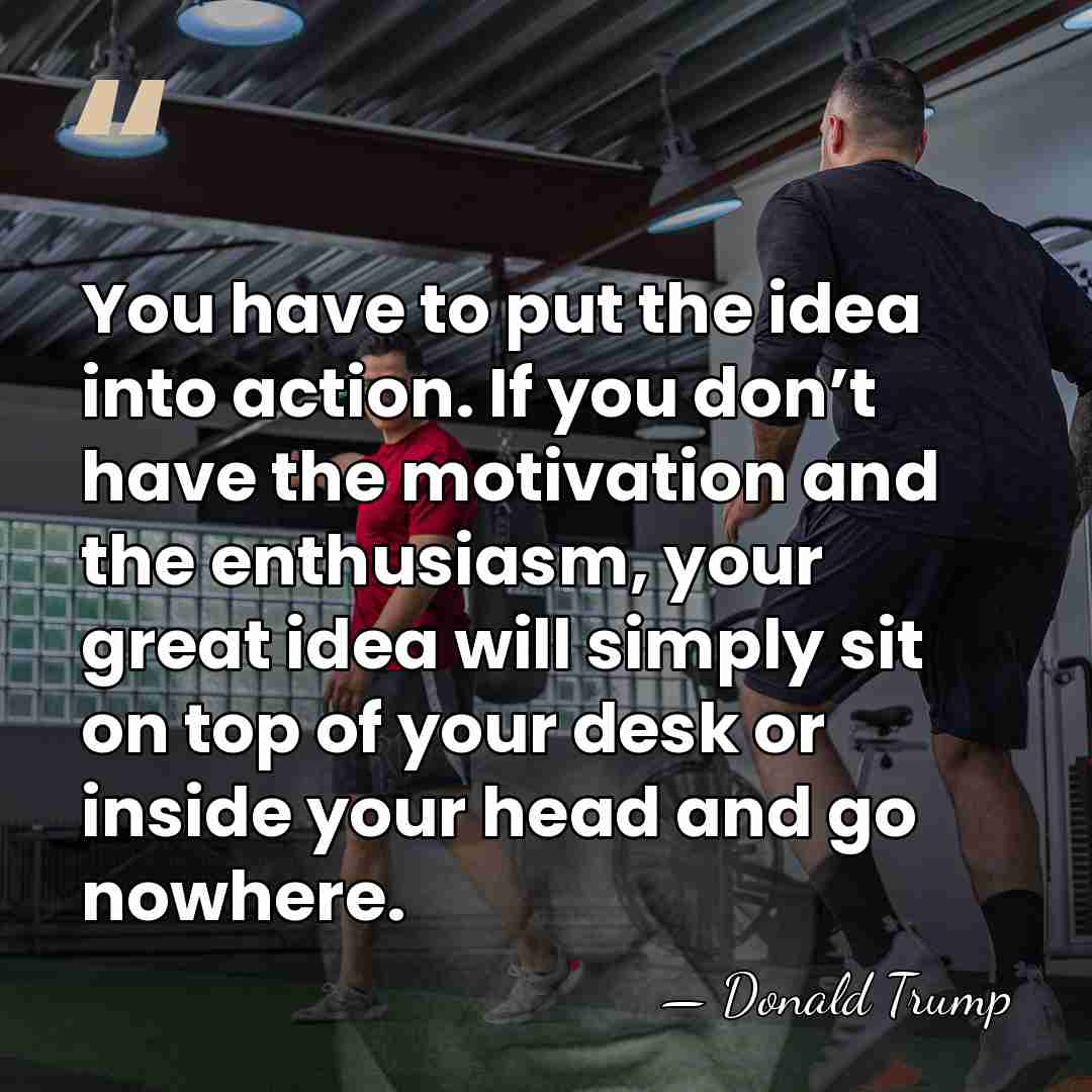 You have to put the idea into action. If you don’t have&hellip; - Donald Trump