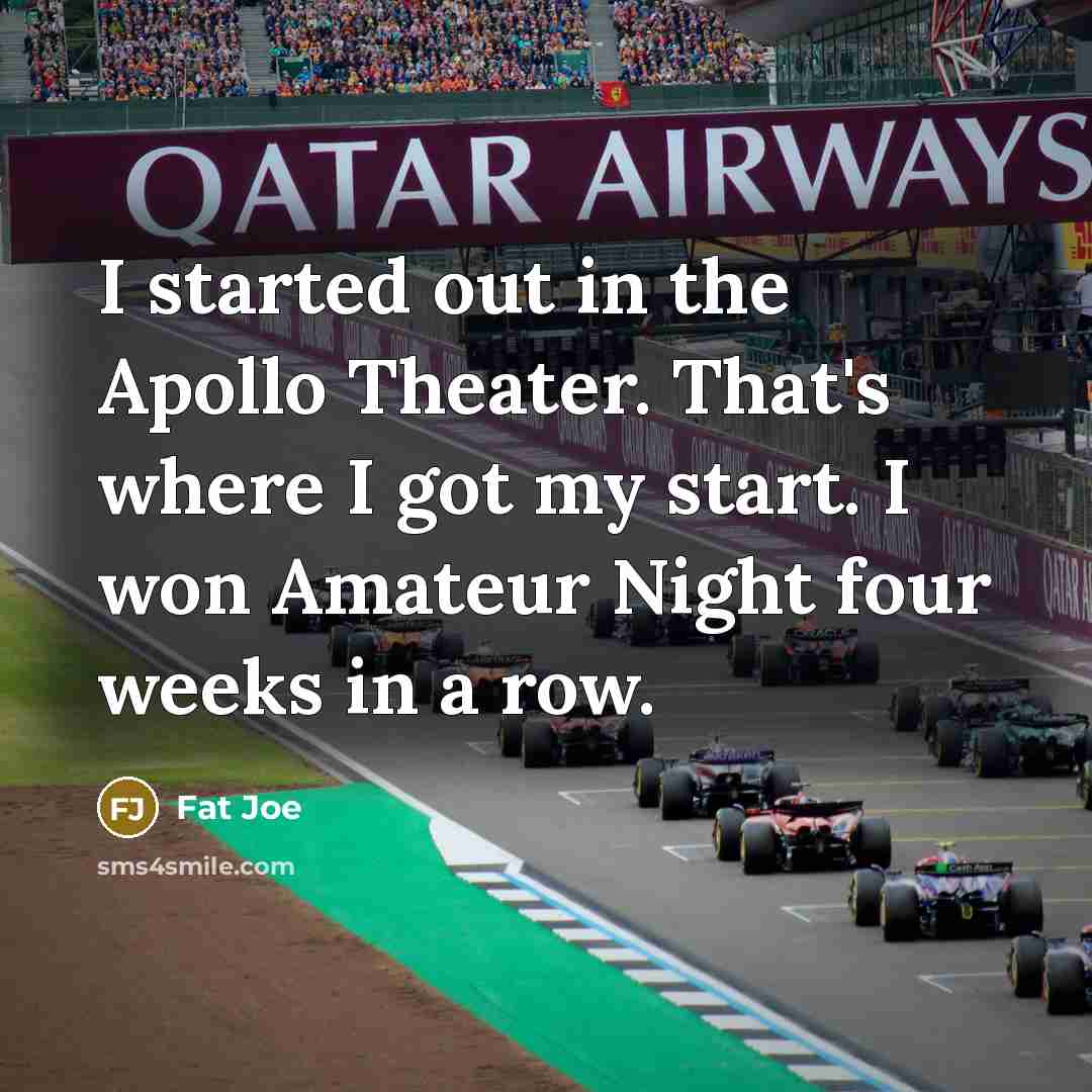 “I started out in the Apollo Theater. That's where I…” quote by Fat Joe