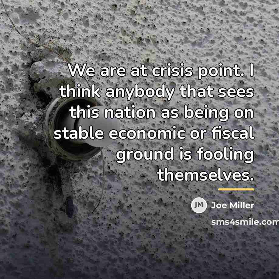 “We are at crisis point. I think anybody that sees…” quote by Joe Miller