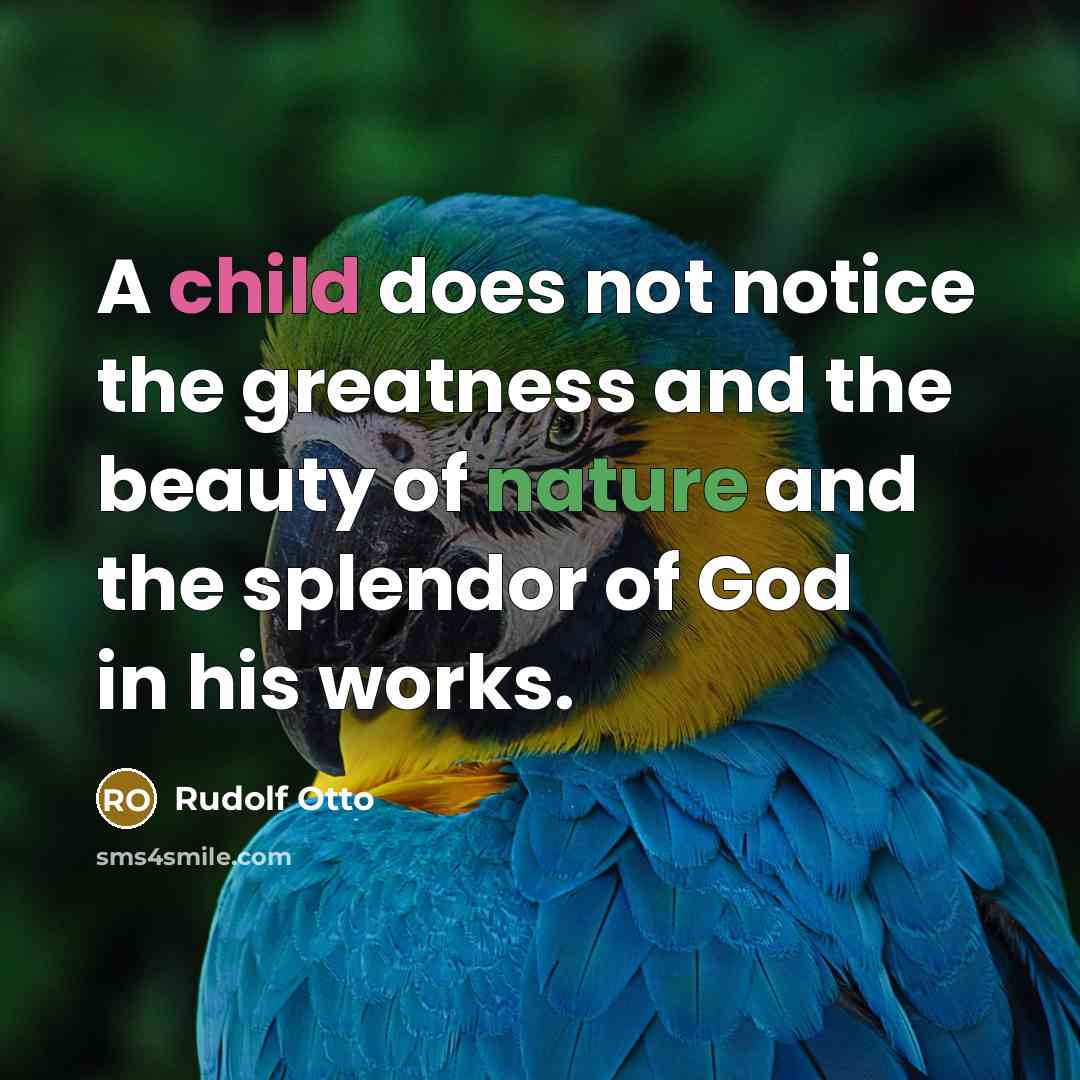 “A child does not notice the greatness and the beauty…” quote by Rudolf Otto