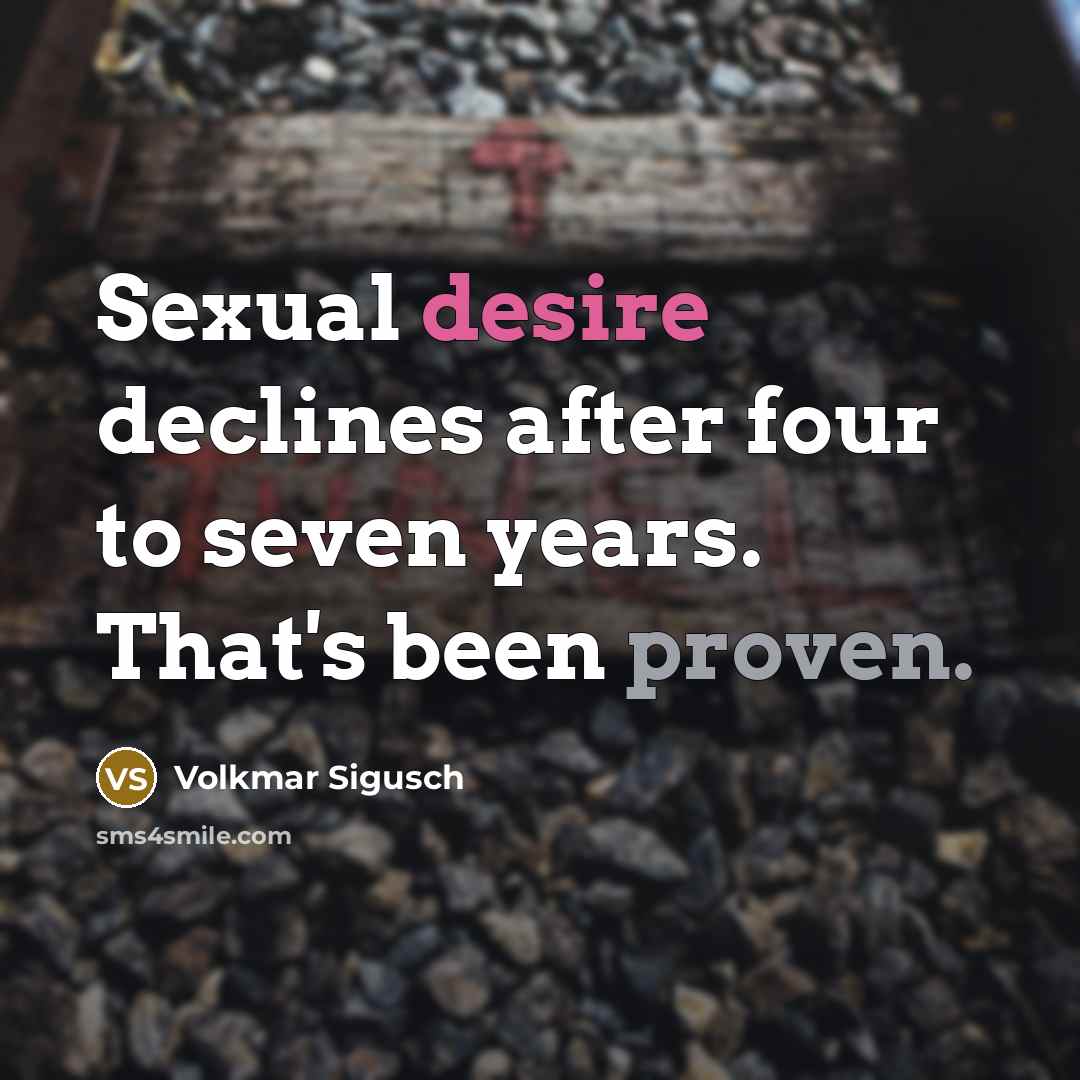 “Sexual desire declines after four to seven years. That's been…” quote by Volkmar Sigusch