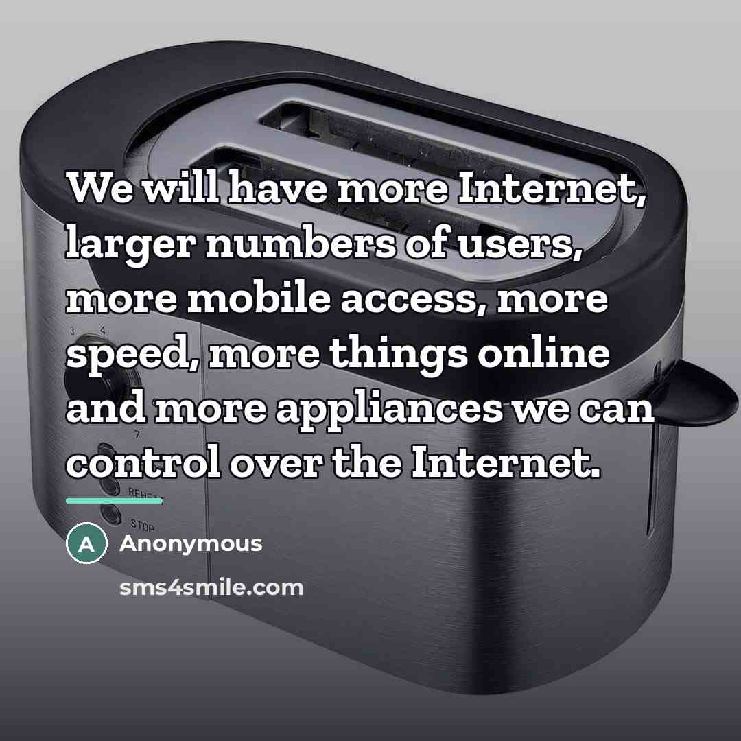 “We will have more Internet, larger numbers of users, more…” quote by Anonymous