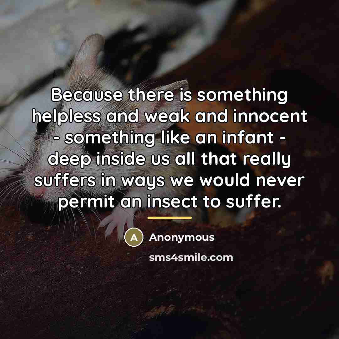 “Because there is something helpless and weak and innocent -…” quote by Anonymous