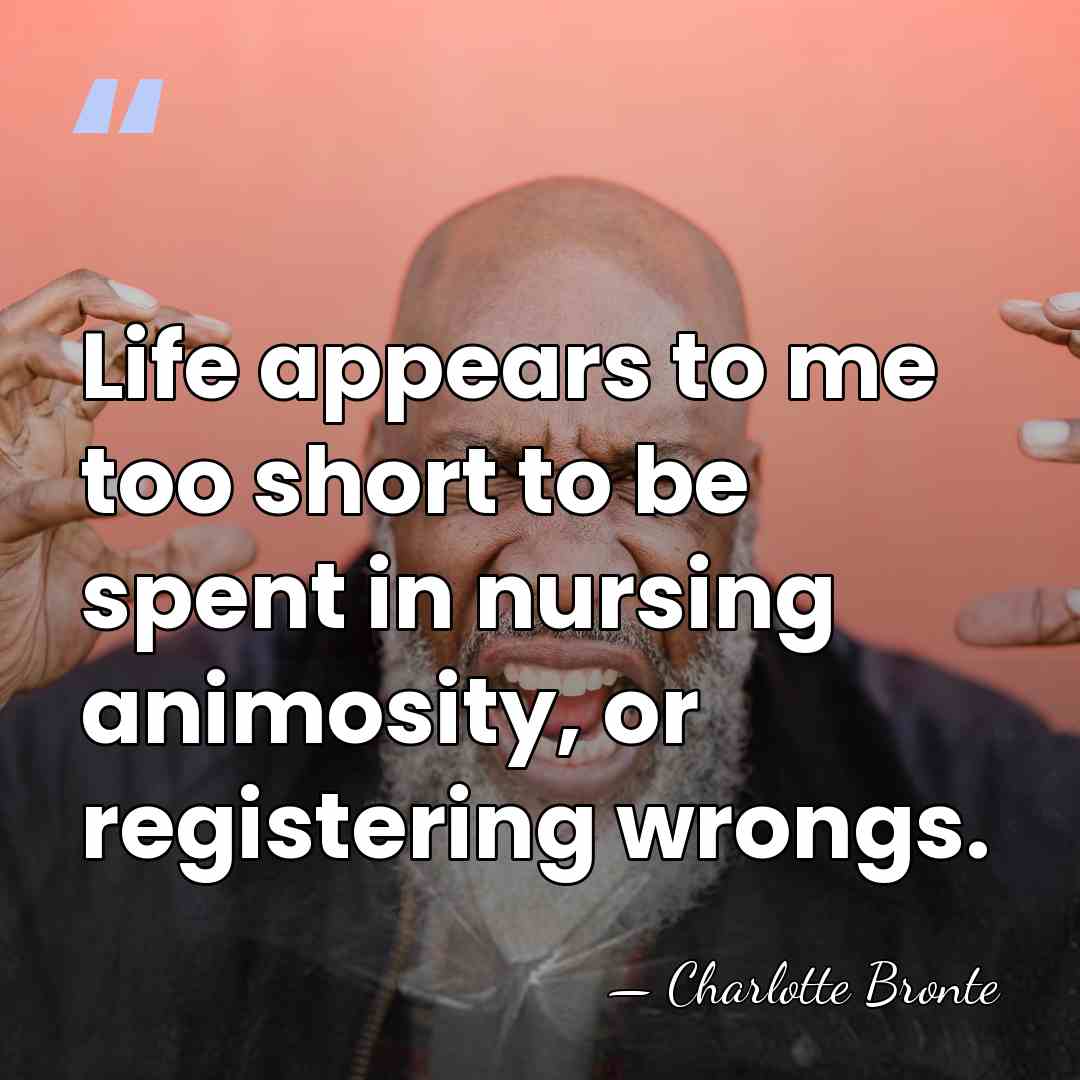 Life appears to me too short to be spent in nursing animosity,&hellip; - Charlotte Bronte