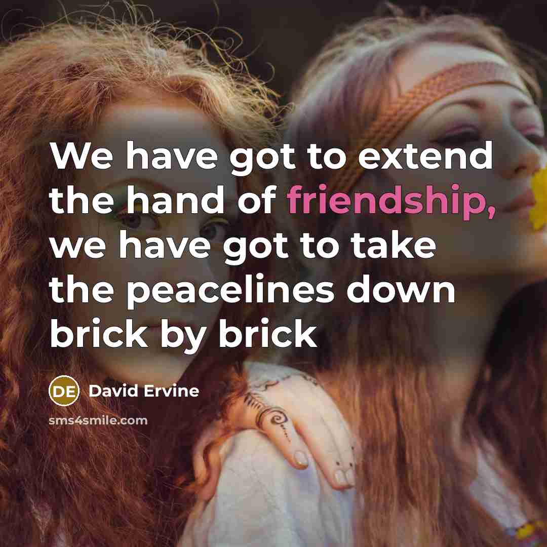 “We have got to extend the hand of friendship, we…” quote by David Ervine