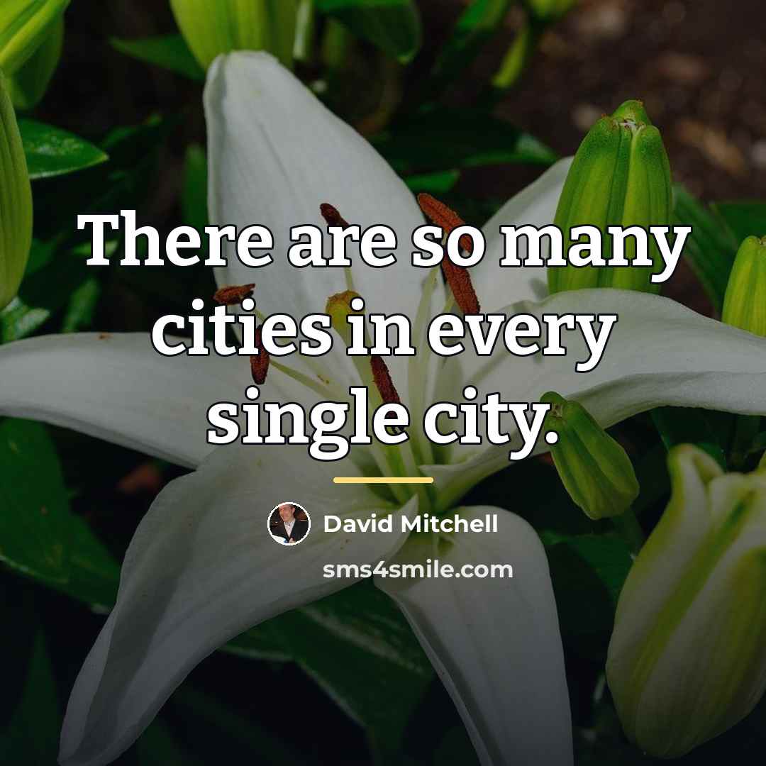 “There are so many cities in every single city.…” quote by David Mitchell
