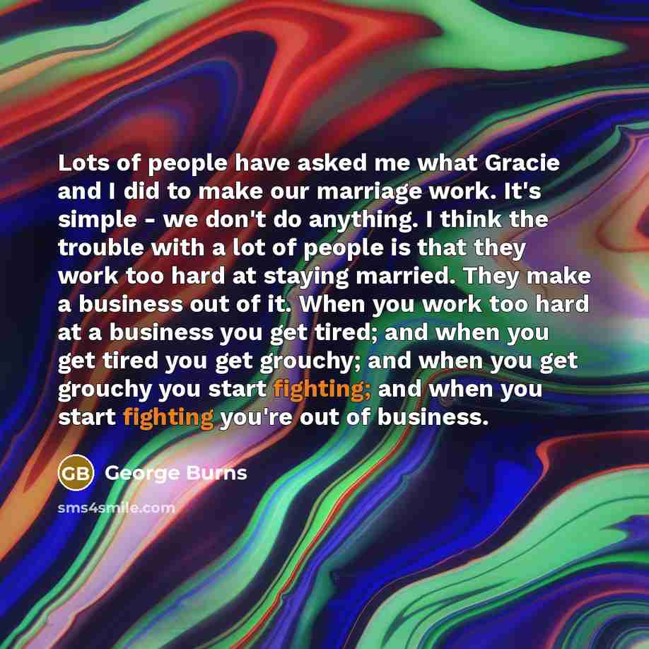 “Lots of people have asked me what Gracie and I…” quote by George Burns