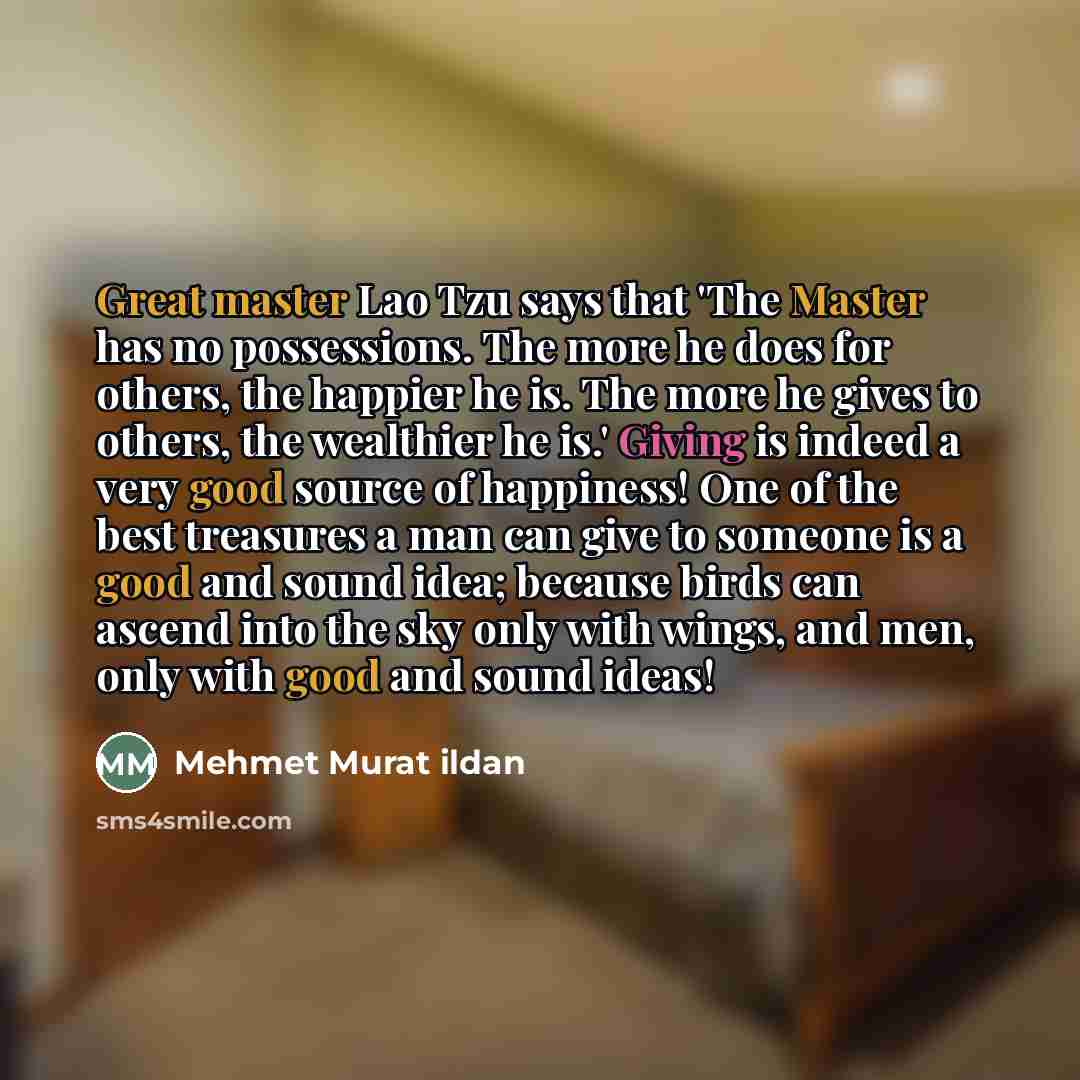 “Great master Lao Tzu says that 'The Master has no…” quote by Mehmet Murat Ildan