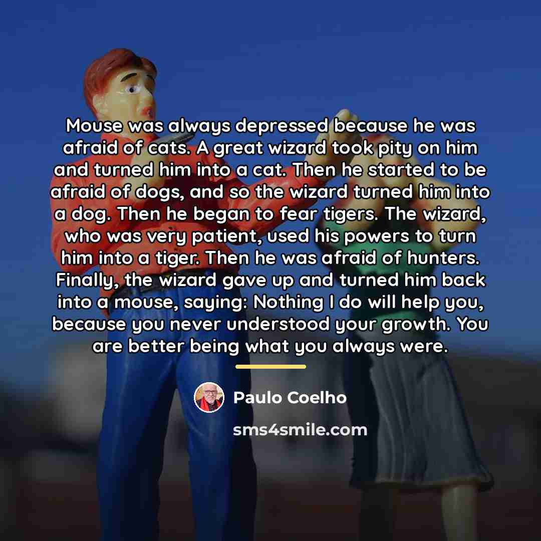 “Mouse was always depressed because he was afraid of cats.…” quote by Paulo Coelho