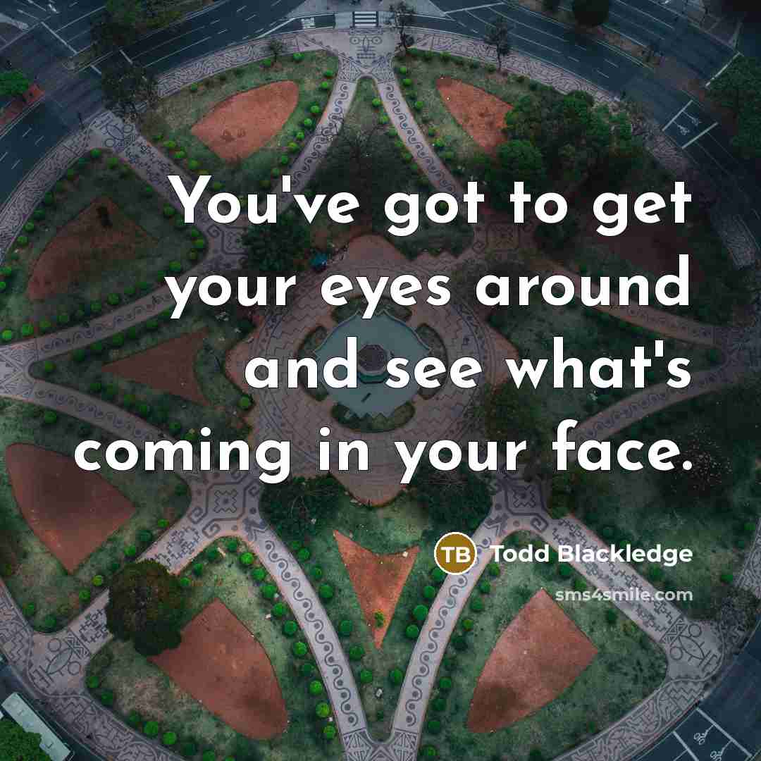 “You've got to get your eyes around and see what's…” quote by Todd Blackledge