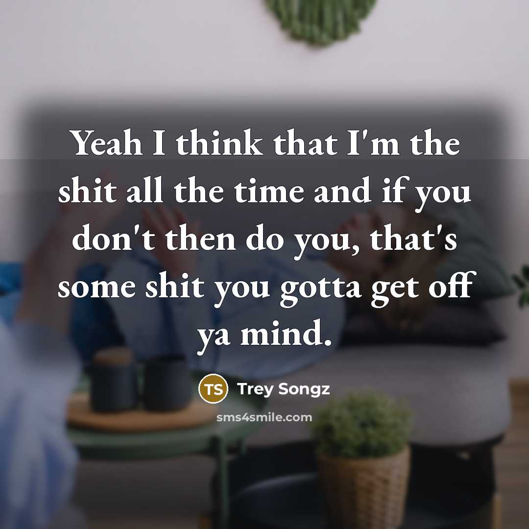 “Yeah I think that I'm the shit all the time…” quote by Trey Songz