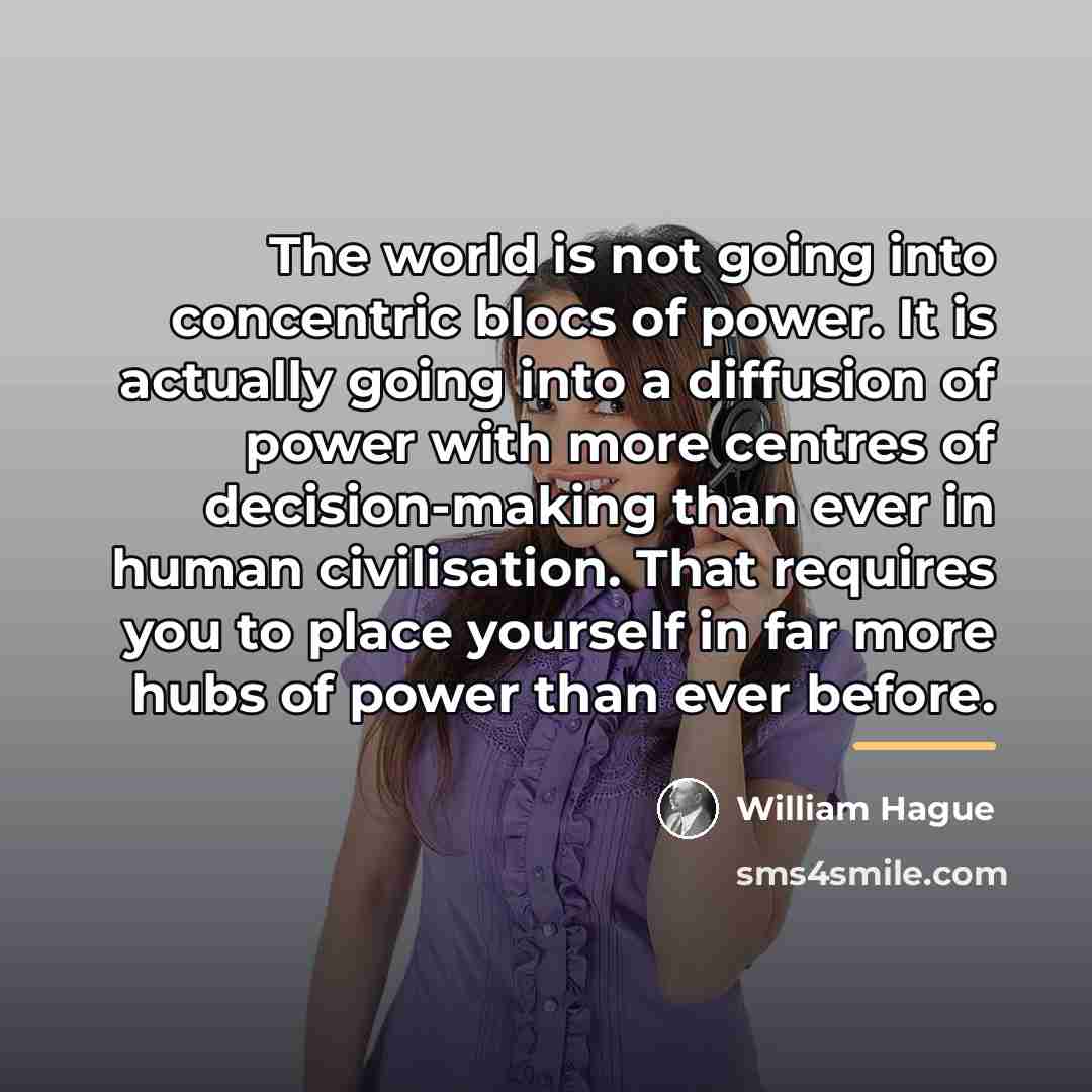“The world is not going into concentric blocs of power.…” quote by William Hague