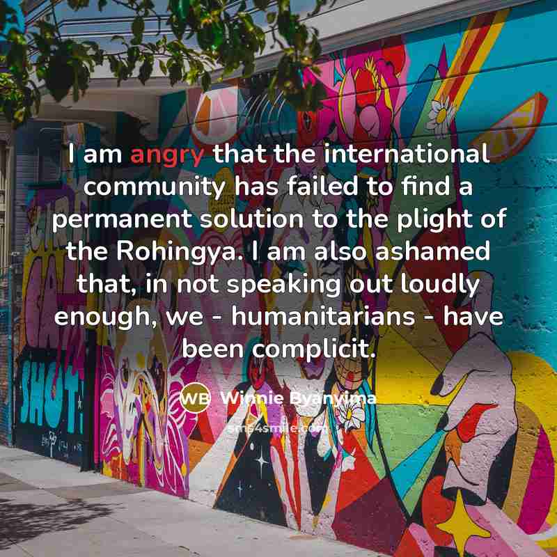 “I am angry that the international community has failed to…” quote by Winnie Byanyima