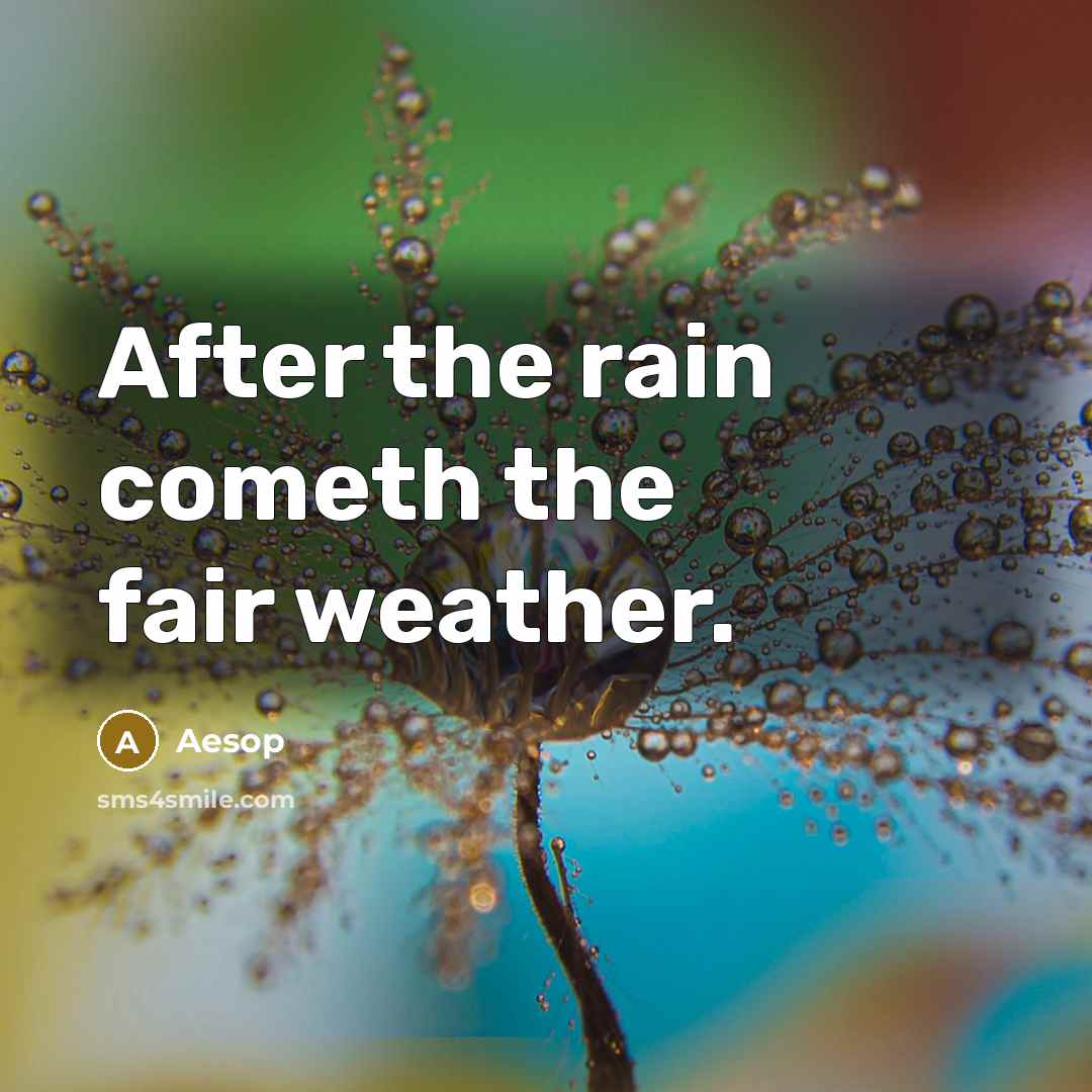 “After the rain cometh the fair weather.…” quote by Aesop