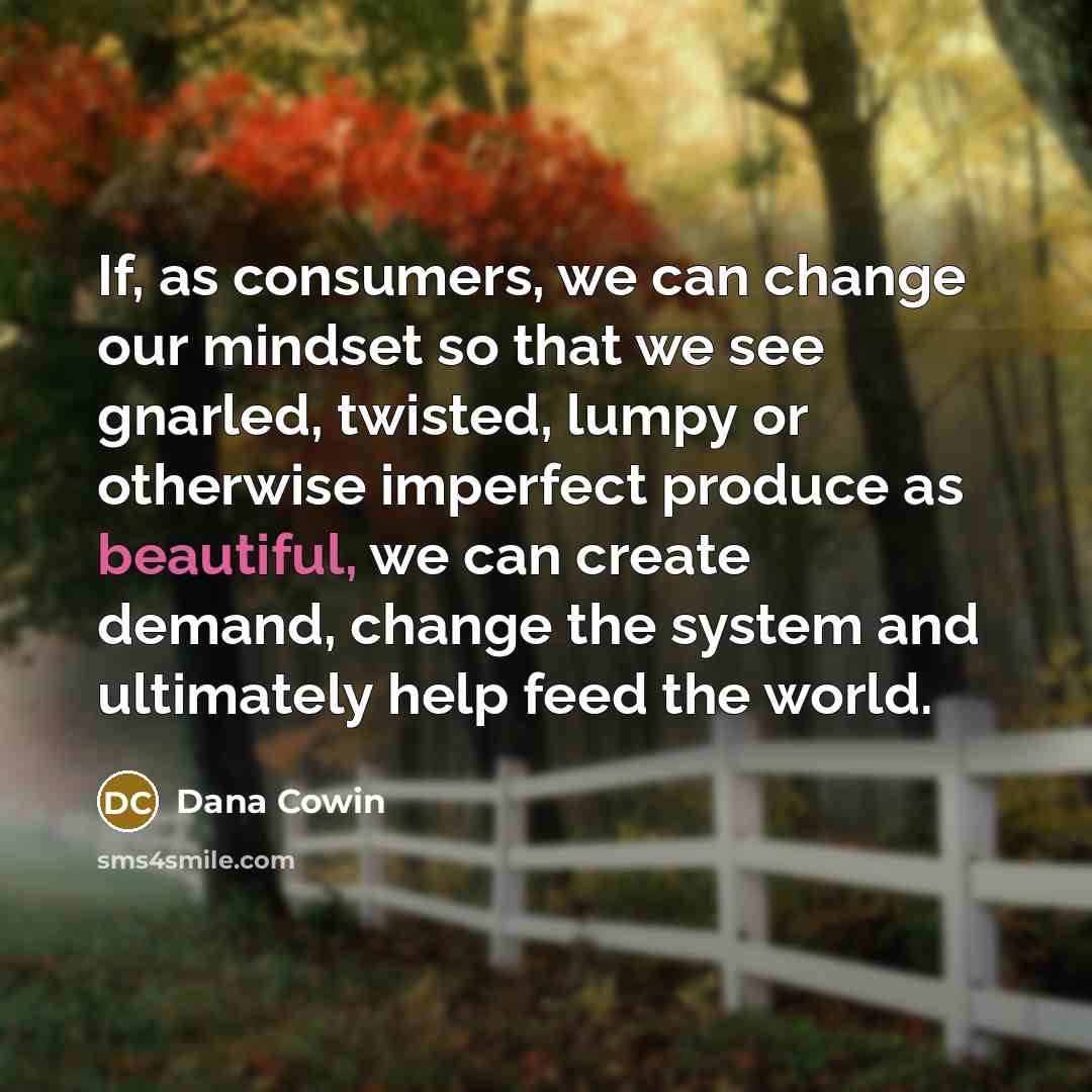 “If, as consumers, we can change our mindset so that…” quote by Dana Cowin
