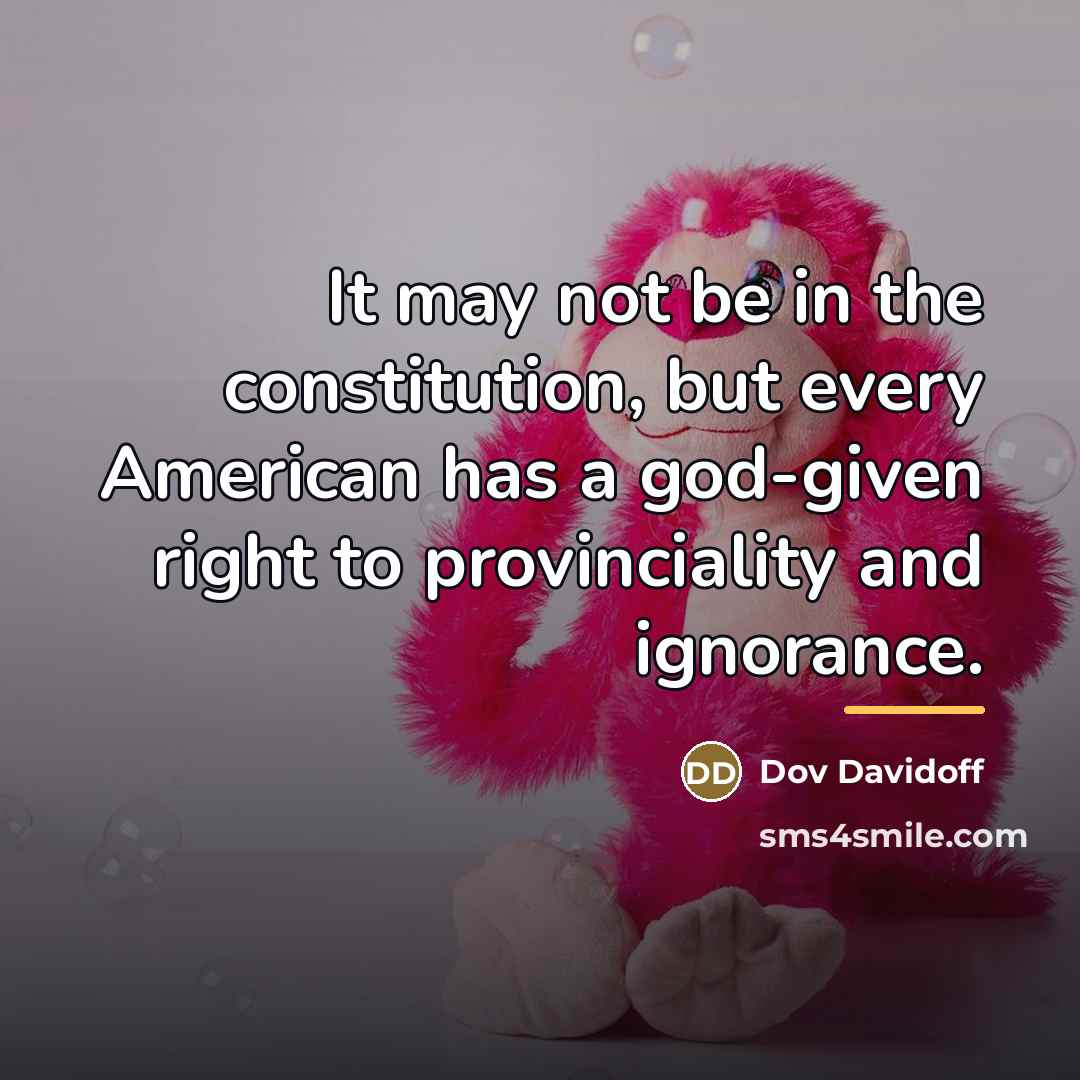 “It may not be in the constitution, but every American…” quote by Dov Davidoff