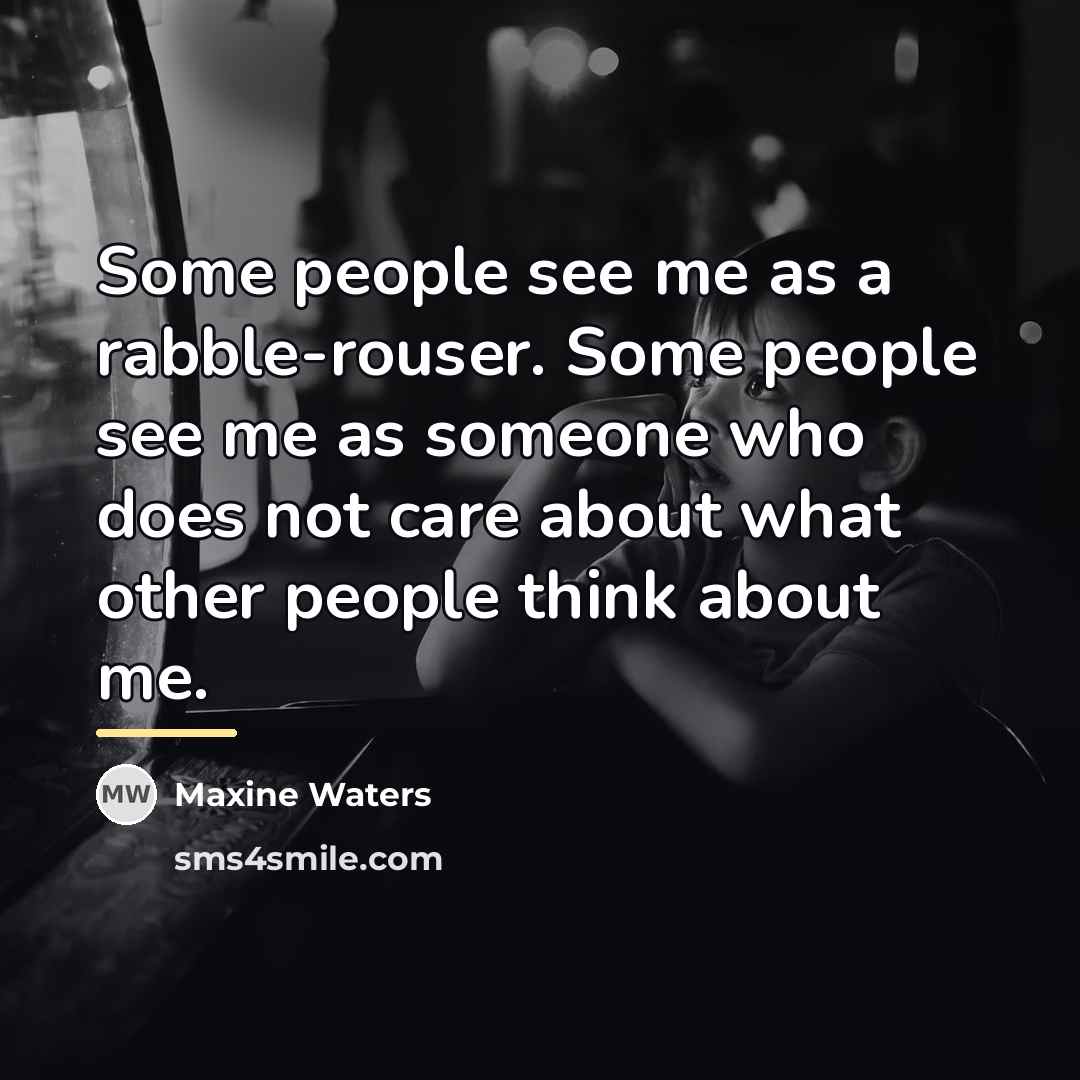 “Some people see me as a rabble-rouser. Some people see…” quote by Maxine Waters