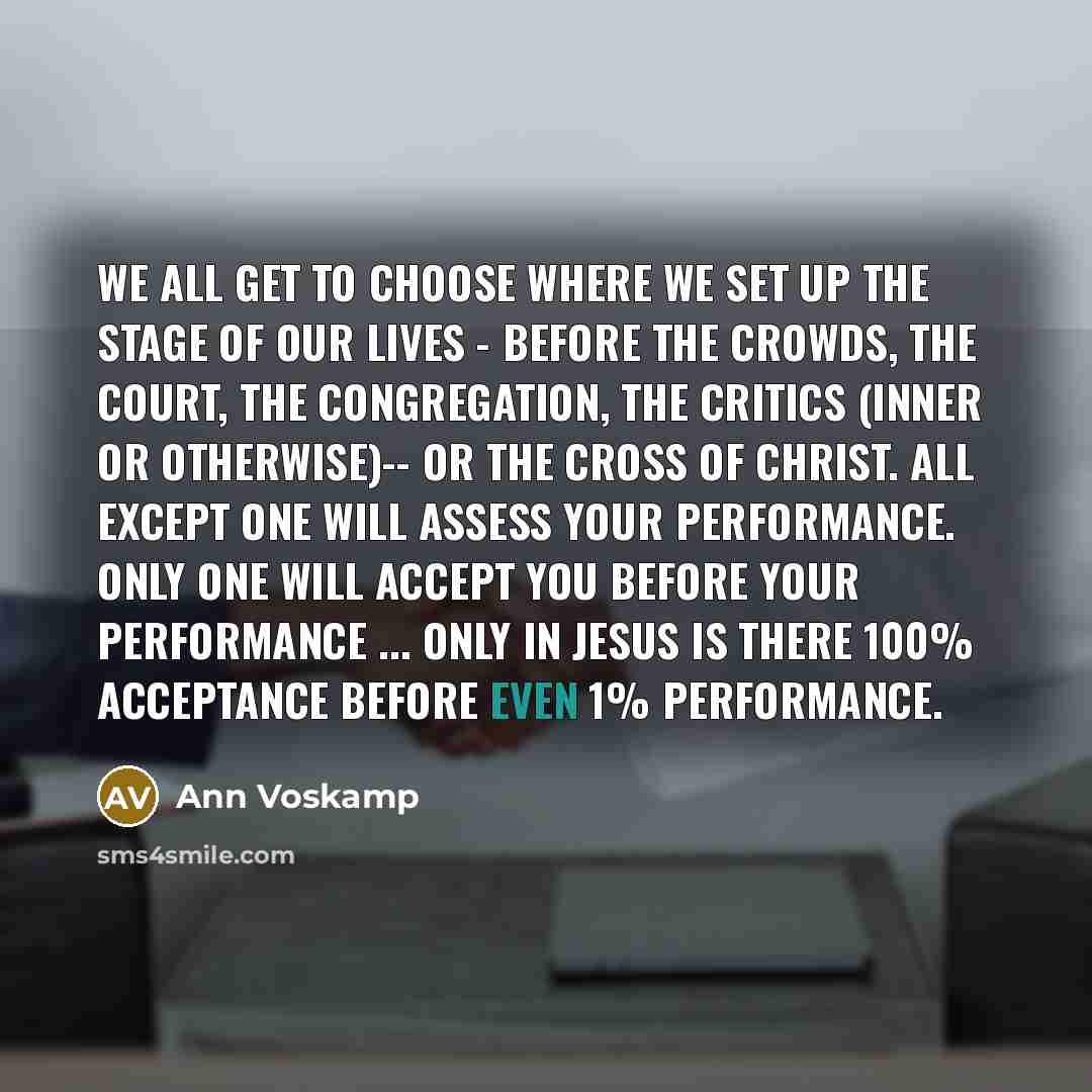 “We all get to choose where we set up the…” quote by Ann Voskamp