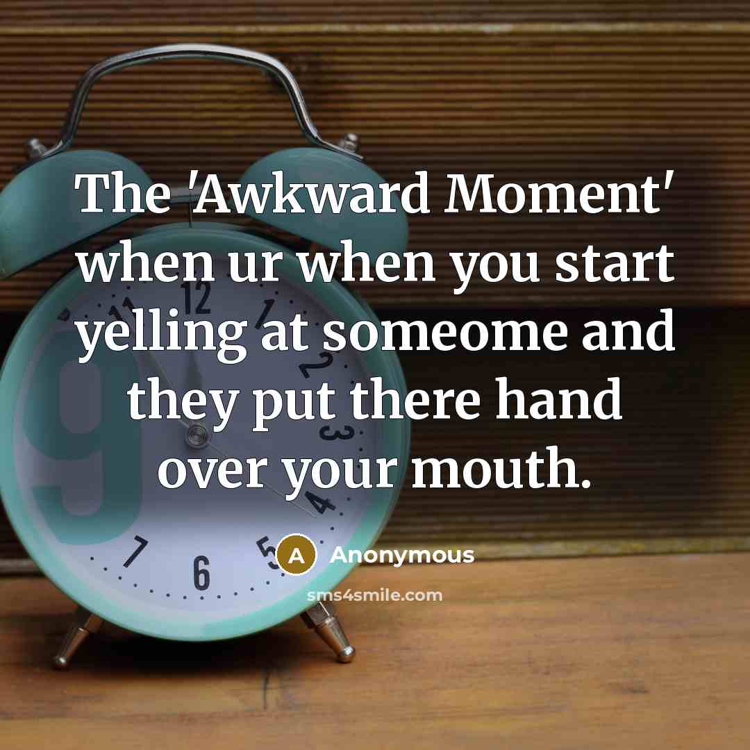 “The 'Awkward Moment' when ur when you start yelling at someome and they put there hand over your mouth.” quote by Anonymous