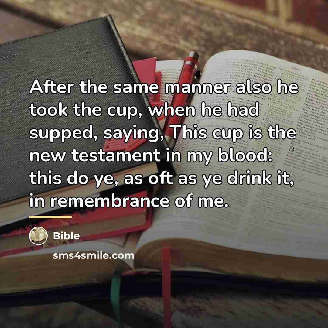 “After the same manner also he took the cup, when…” quote by Bible