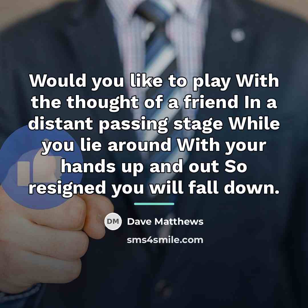 “Would you like to play With the thought of a…” quote by Dave Matthews
