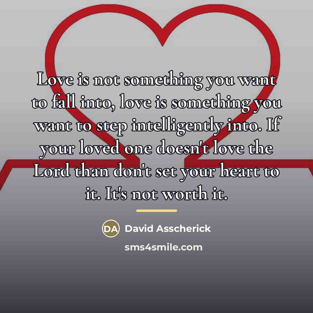 “Love is not something you want to fall into, love…” quote by David Asscherick