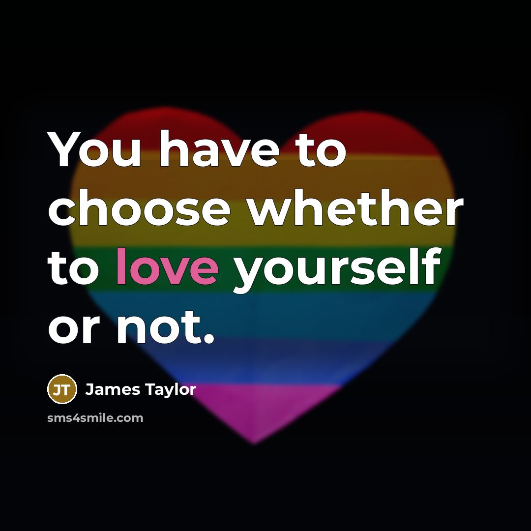 “You have to choose whether to love yourself or not.…” quote by James Taylor