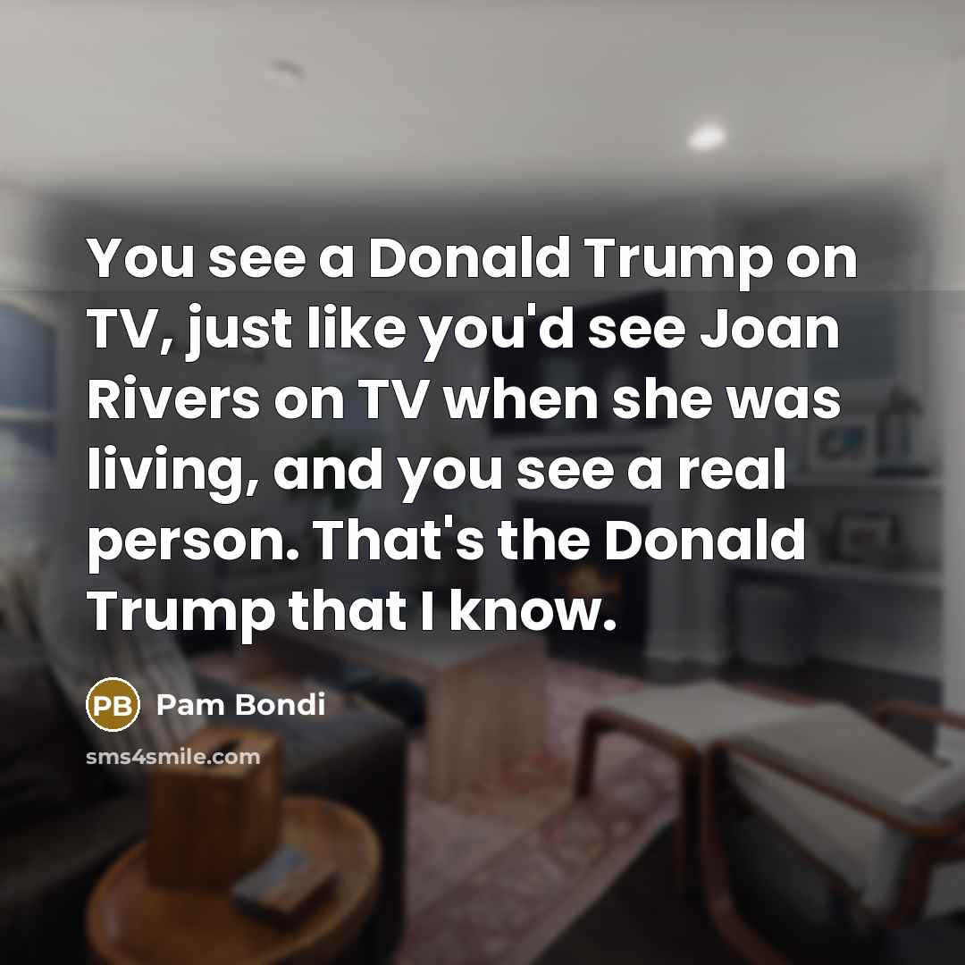 “You see a Donald Trump on TV, just like you'd…” quote by Pam Bondi