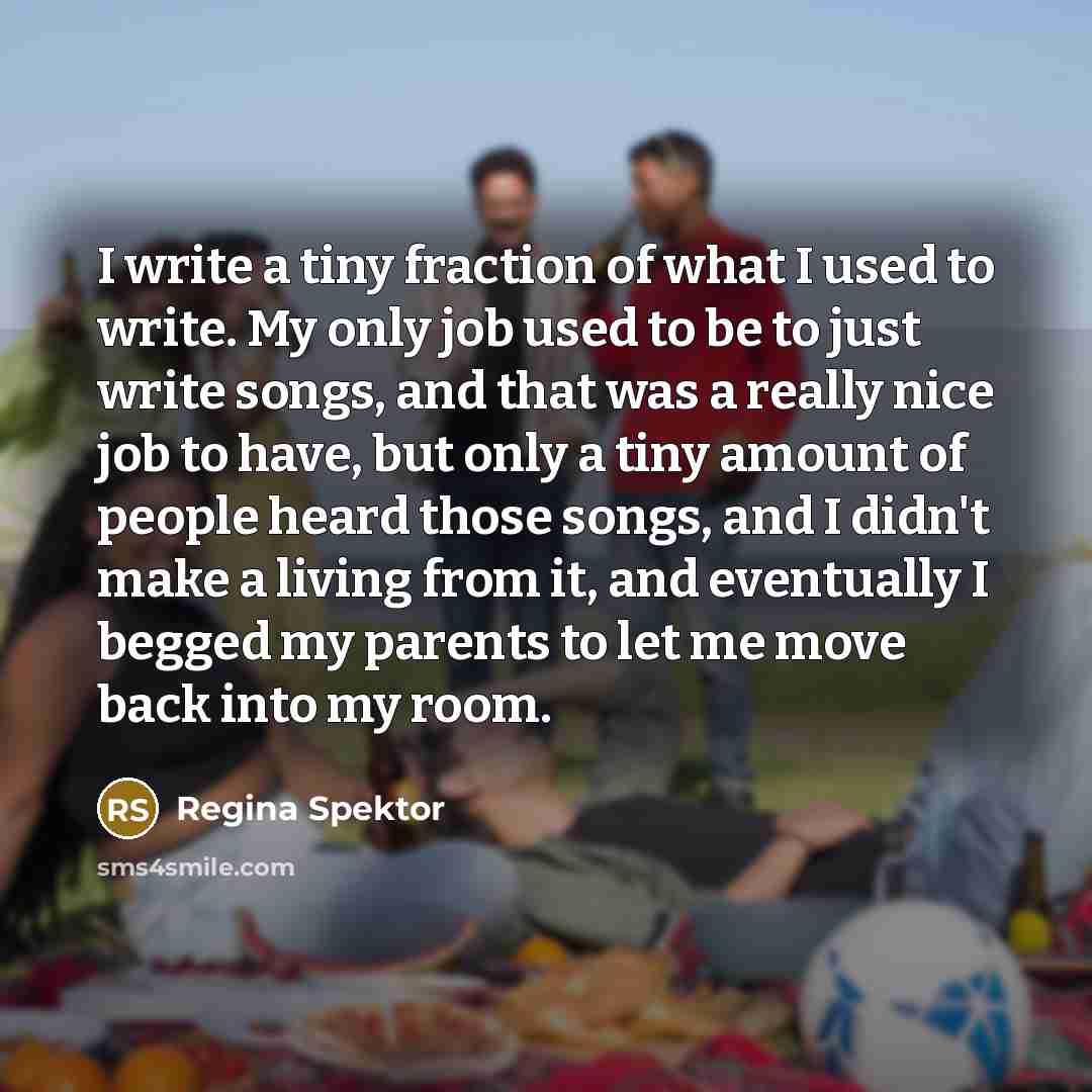 “I write a tiny fraction of what I used to…” quote by Regina Spektor