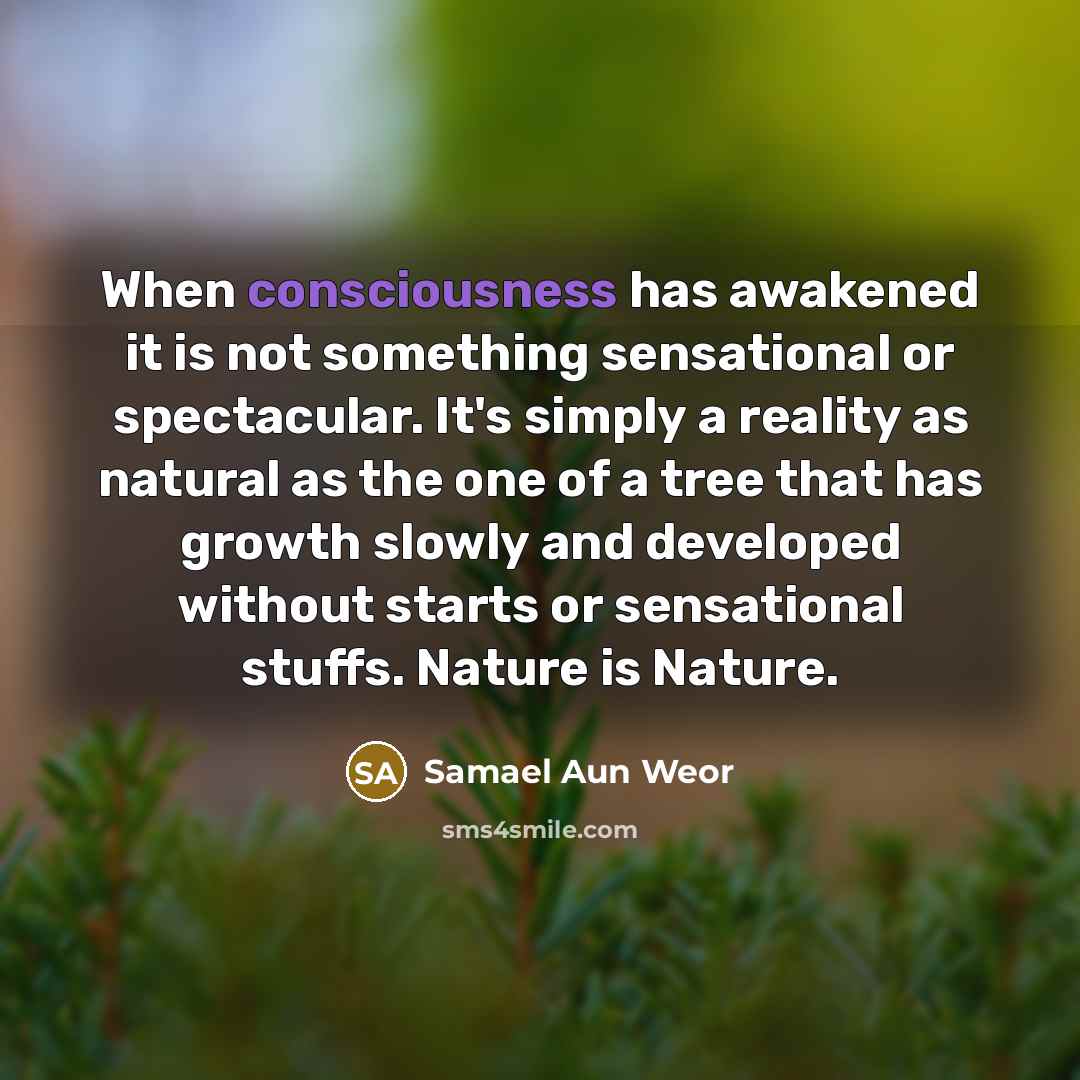 “When consciousness has awakened it is not something sensational or…” quote by Samael Aun Weor