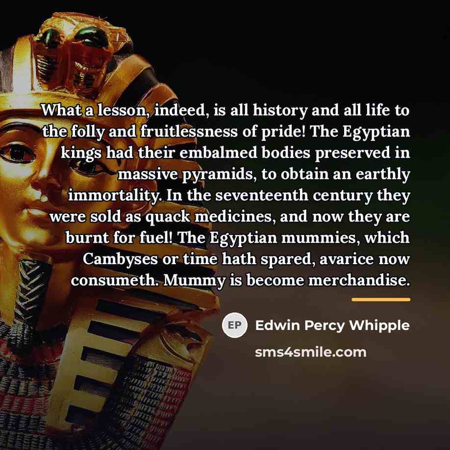 “What a lesson, indeed, is all history and all life…” quote by Edwin Percy Whipple