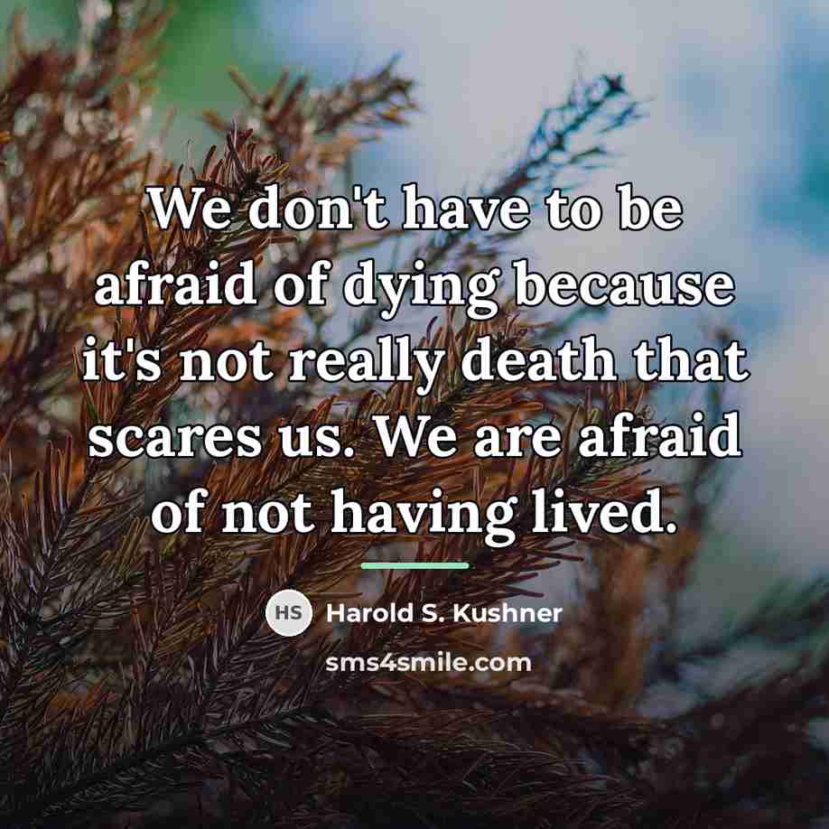 “We don't have to be afraid of dying because it's…” quote by Harold S. Kushner