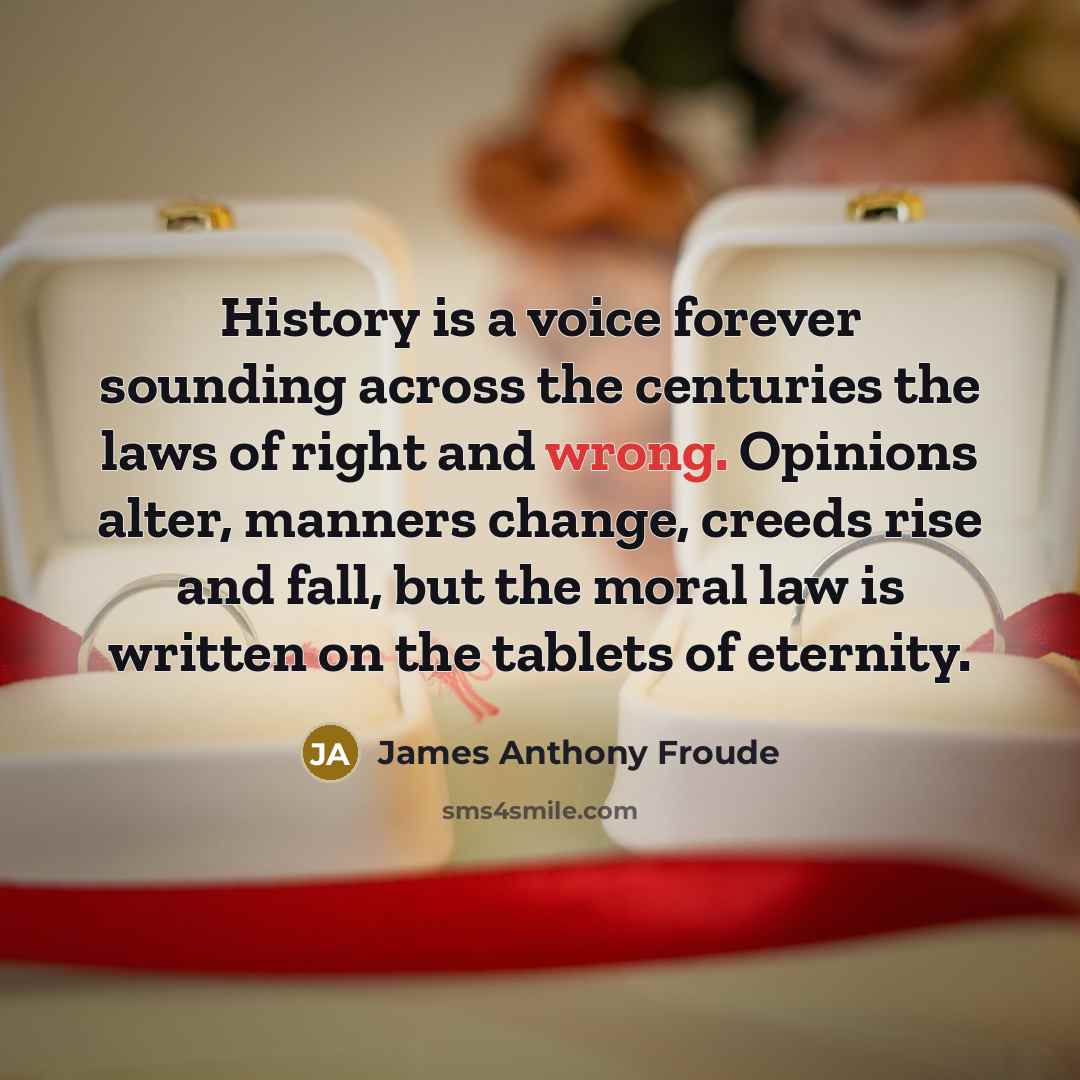 “History is a voice forever sounding across the centuries the…” quote by James Anthony Froude