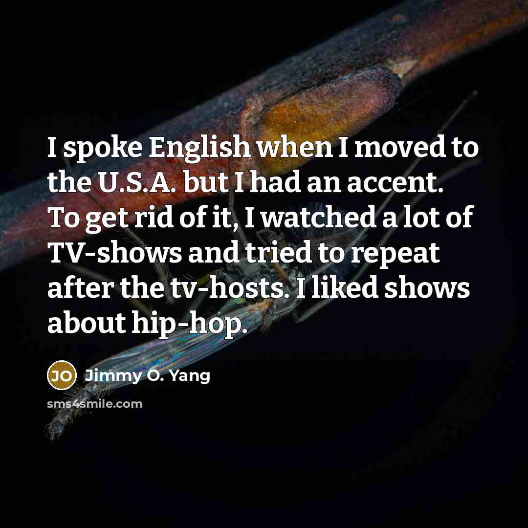 “I spoke English when I moved to the U.S.A. but…” quote by Jimmy O. Yang